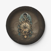 De mysterieuze steampunk beweging. papieren bordje (Voorkant)