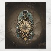 De mysterieuze steampunk beweging. wijn etiket (Enkel label)