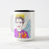 De mysterieuze tweekleurige koffiemok (Voorkant links)