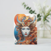 De mysterieuze vrouw briefkaart (Staand voorkant)