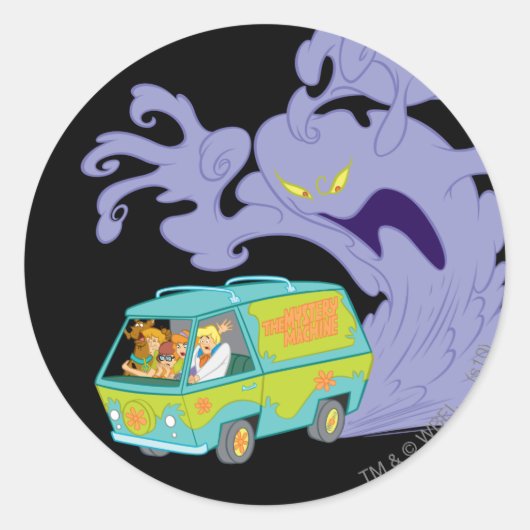 De Mystery Machine Escape Ronde Sticker (Voorkant)