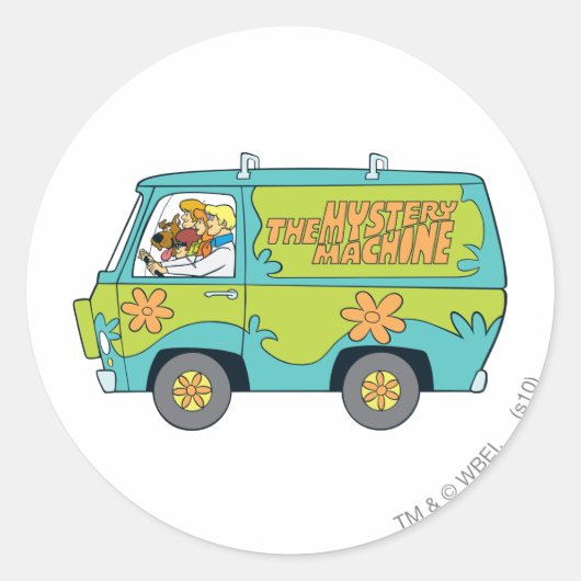 De Mystery Machine Linkerzijde Ronde Sticker (Voorkant)