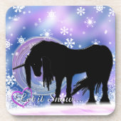 De Mystical Black Unicorn (laat het sneeuwen) Bier Onderzetter (Voorkant)