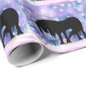 De Mystical Black Unicorn (laat het sneeuwen) Cadeaupapier (Rol Hoek)