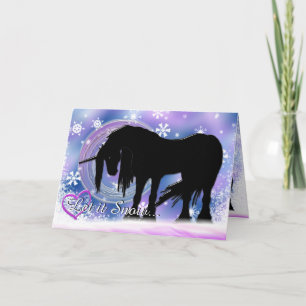 De Mystical Black Unicorn (laat het sneeuwen) Feestdagen Kaart