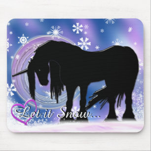 De Mystical Black Unicorn (laat het sneeuwen) Muismat