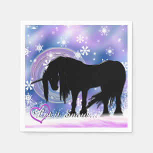 De Mystical Black Unicorn (laat het sneeuwen) Servetten