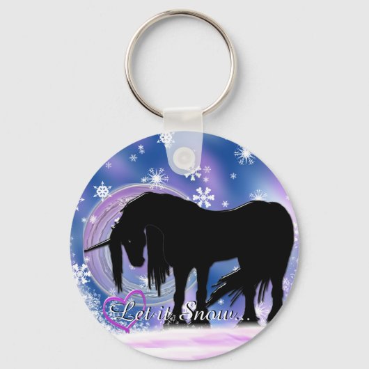 De Mystical Black Unicorn (laat het sneeuwen) Sleutelhanger (Voorkant)