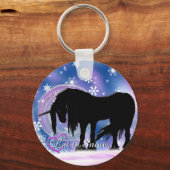 De Mystical Black Unicorn (laat het sneeuwen) Sleutelhanger (Voorkant)