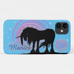 De Mystical Black Unicorn (Paarse/Lt Blue Moon) Case-Mate iPhone Case