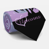 De Mystical Black Unicorn (Pastel Swirl) Stropdas (Opgerold)