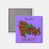 De Mystical Dragon Fantasy Art herken Magneet (Voorkant / Achterkant)