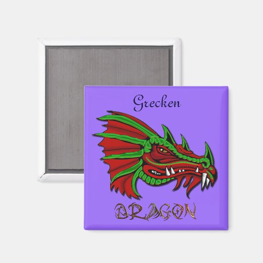 De Mystical Dragon Fantasy Art herken Magneet (Voorkant / Achterkant)