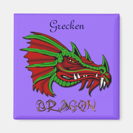 De Mystical Dragon Fantasy Art herken Magneet (Voorkant)