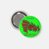 De Mystical Dragon Fantasy Art herken Magneet (Voorkant / Achterkant)