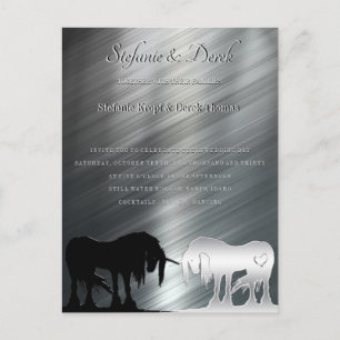 De Mystical Unicorn (metalen lijnen) Briefkaart