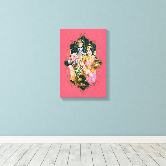 De mystiek van India 29 - omheind canvas Afdruk (Insitu (Houten vloer))