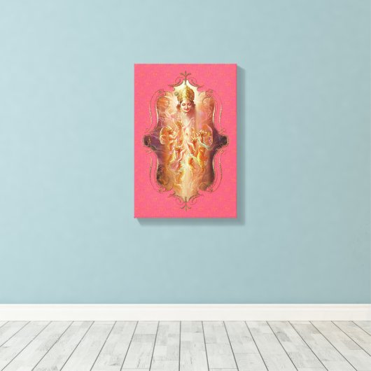 De mystiek van India 41 - omhulde canvas Afdruk (Insitu (Houten vloer))