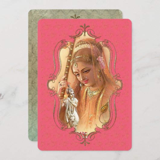 de mystiek van India 44 - Wenskaart Aankondiging (Voorkant / Achterkant)