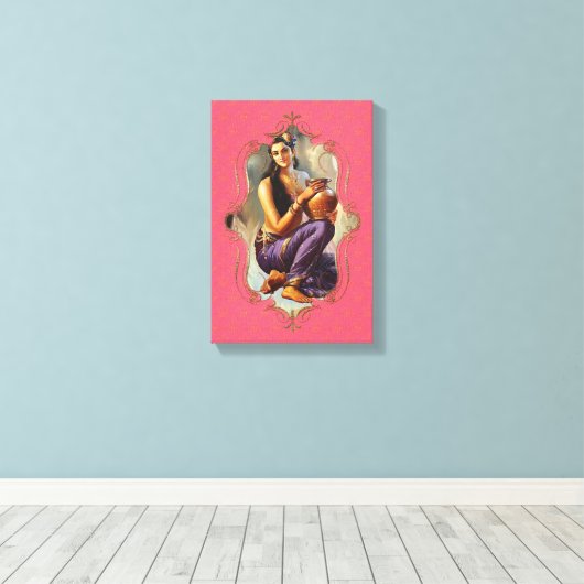 De mystiek van India 47 - omcirkeld Canvas (Insitu (Houten vloer))