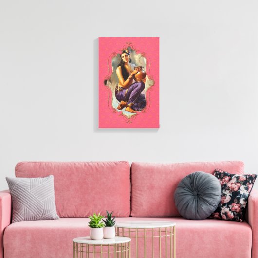 De mystiek van India 47 - omcirkeld Canvas (Insitu (Woonkamer))