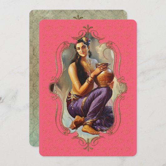 de mystiek van India 48 - Wenskaart Aankondiging (Voorkant / Achterkant)