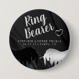 De mystieke eenhoornbruiloft (ringdrager) ronde button 7,6 cm