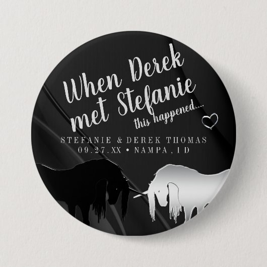 De mystieke eenhoornbruiloft (wanneer de echtgenoo ronde button 7,6 cm (Voorkant)