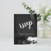 De mystieke Unicorn RSVP (zwarte wervelkolom) Briefkaart (Staand voorkant)