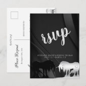 De mystieke Unicorn RSVP (zwarte wervelkolom) Briefkaart (Voorkant / Achterkant)