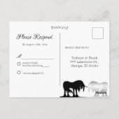 De mystieke Unicorn RSVP (zwarte wervelkolom) Briefkaart (Achterkant)