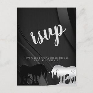 De mystieke Unicorn RSVP (zwarte wervelkolom) Briefkaart