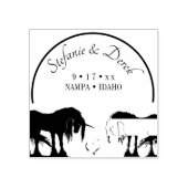 De mystieke Unicorns (zwarte wervelkolom) Rubberstempel (Afrduk)