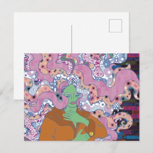 De mystieke vrouw briefkaart (Voorkant / Achterkant)