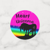 De mystieke zwarte eenhoorn (regenboog) confetti (Kleine voorkant)