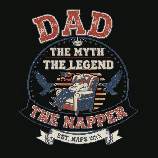 De mythe, de legende, de grappige vader van de nap t-shirt