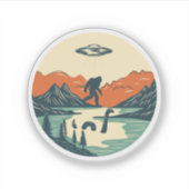 De mythische achtergrond custom-cut vinyl Sticker (Voorkant)