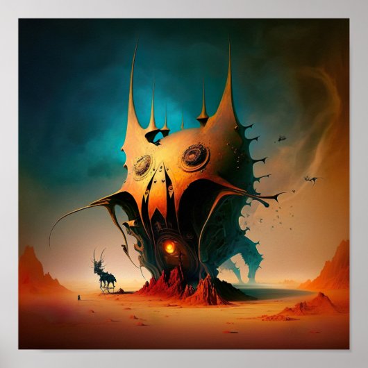 De mythische surrealistische creatie gaat verder d poster (Voorkant)