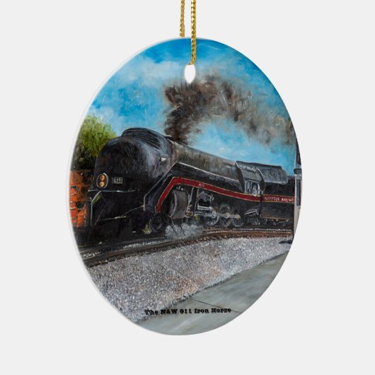 De N&W 611 IJzeren paarden Keramisch Ornament (Rechts)