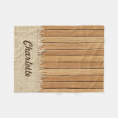 De naadloze Houten Naam van de Douane van de Fleece Deken (Voorkant (Horizontaal))