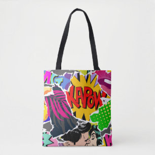 De naadloze stijl van de kunststrips van de patroo tote bag