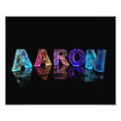 De naam Aaron in lichten Foto Afdruk (Voorkant)