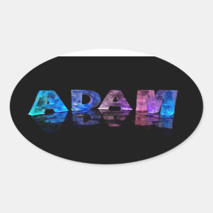 De naam Adam in Lights Ovale Sticker