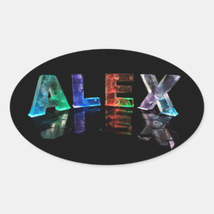 De naam Alex in Lights Ovale Sticker