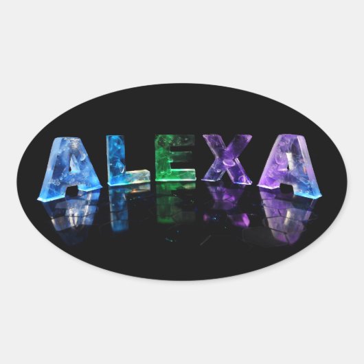 De naam Alexa in Lichten Ovale Sticker (Voorkant)