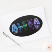 De naam Alexa in Lichten Ovale Sticker (Envelop)