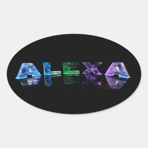De naam Alexa in Lichten Ovale Sticker