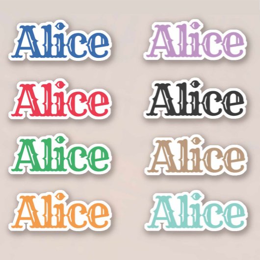 De naam Alice Sticker