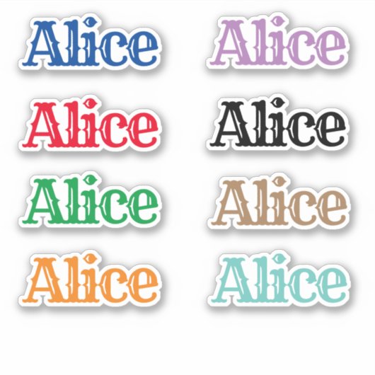 De naam Alice Sticker (Voorkant)