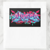 De naam Alyssa in graffiti-rechthoek Stickers (Tas)